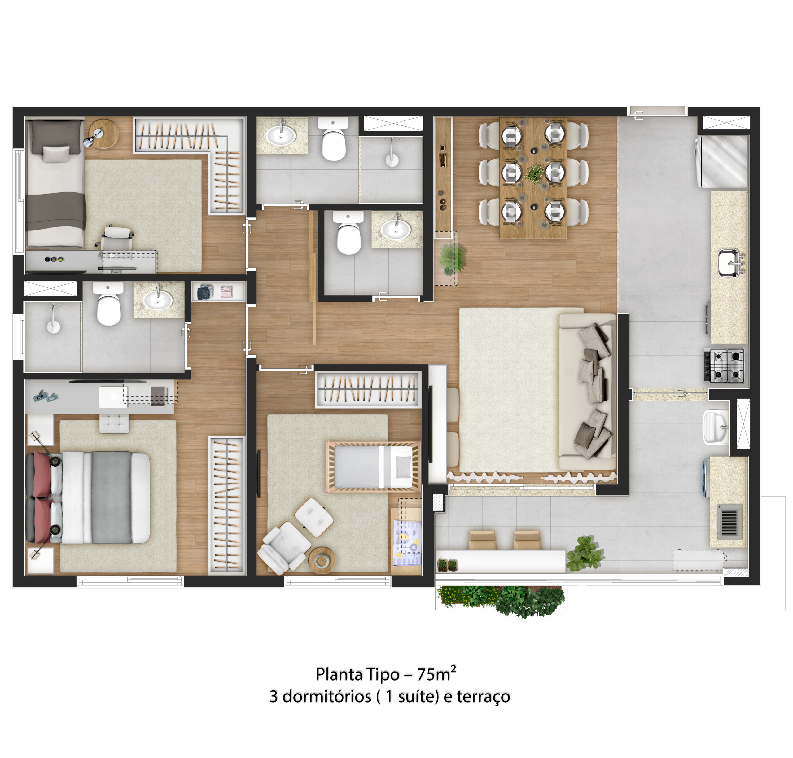 75M2_PLANTA_PADRÃO_3_DORM._SENDO_1_SUÍTE_E_TERRAÇO-SEM_COTA-R00